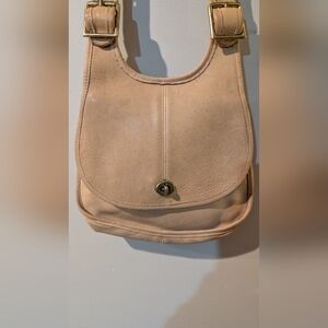 Vintage 80's Coach Saddle Bag Tan Leather